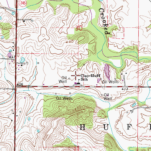 Topographic Map of Clay-Huff Elementary School, IN