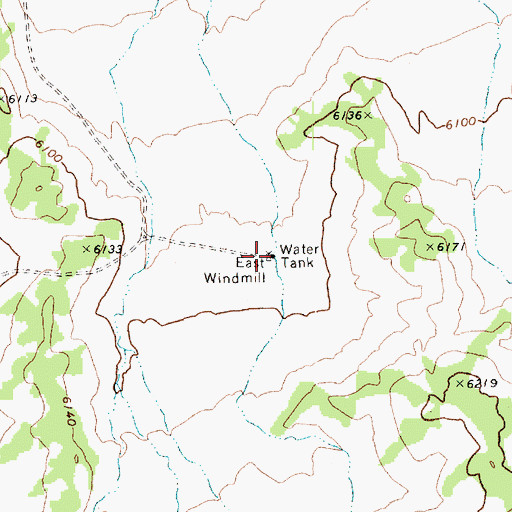 Topographic Map of East Windmill, AZ