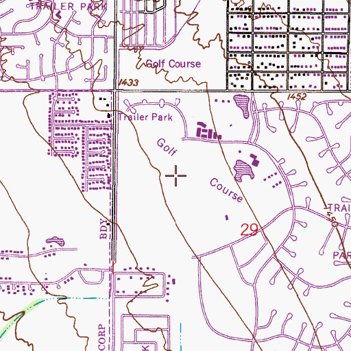 Topographic Map of Fountain of the Sun Golf Course, AZ