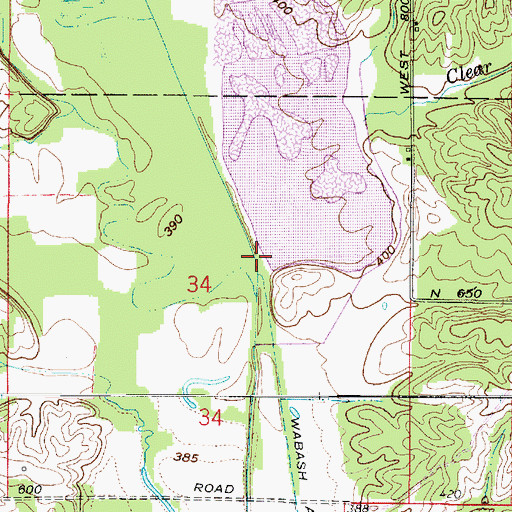 Topographic Map of Clear Branch, IN