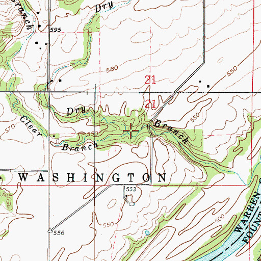 Topographic Map of Clear Branch, IN