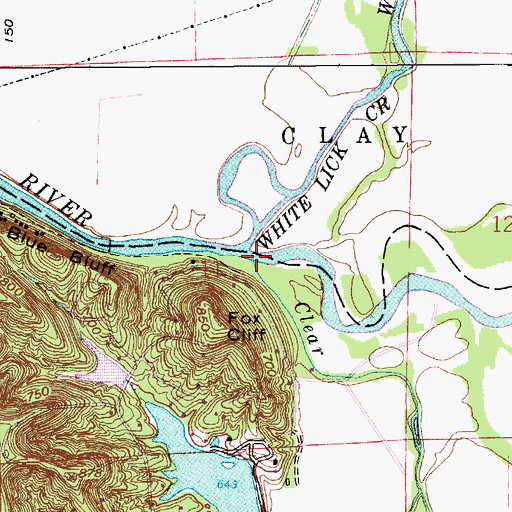Topographic Map of Clear Creek, IN