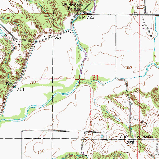 Topographic Map of Clear Creek, IN