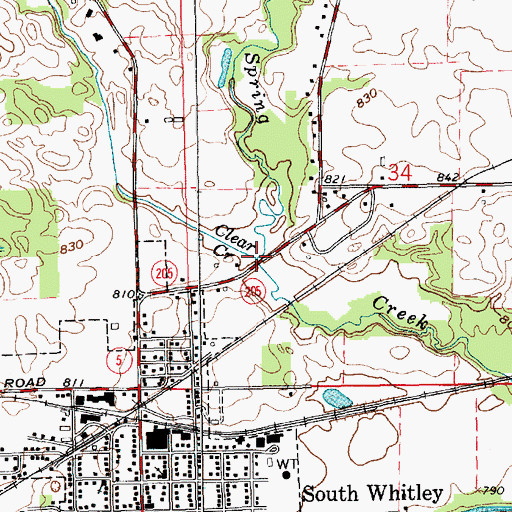 Topographic Map of Clear Creek, IN