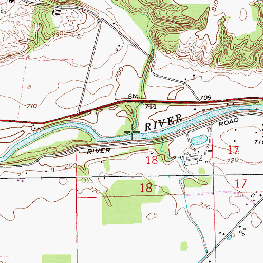 Topographic Map of Clear Creek, IN