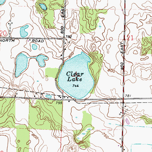 Topographic Map of Clear Lake, IN