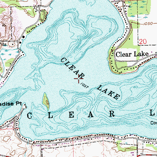 Topographic Map of Clear Lake, IN