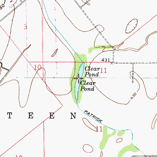 Topographic Map of Clear Pond, IN