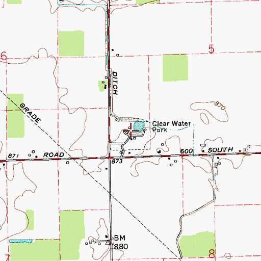 Topographic Map of Clear Water Park, IN