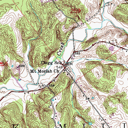 Topographic Map of Clegg School, IN