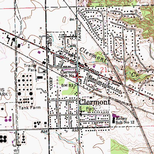 Topographic Map of Clermont School Number 4, IN