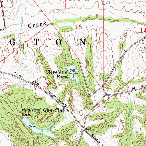 Topographic Map of Cleveland Pond, IN
