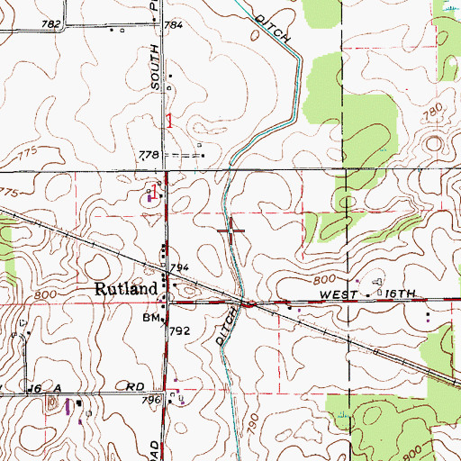 Topographic Map of Clifton Ditch, IN