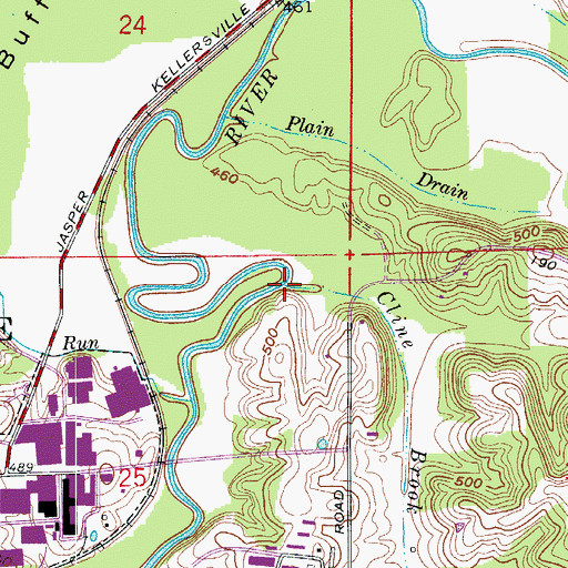 Topographic Map of Cline Brook, IN