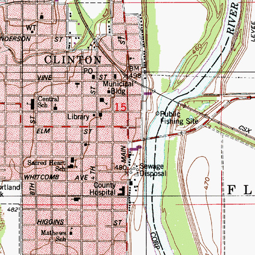 Topographic Map of Clinton, IN