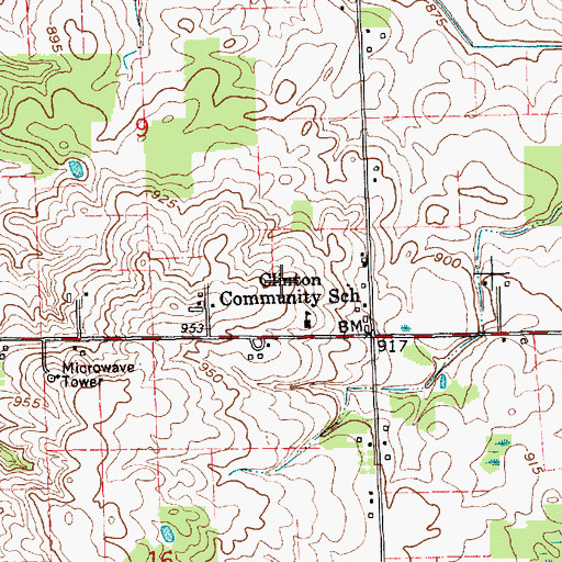 Topographic Map of Clinton Community School, IN