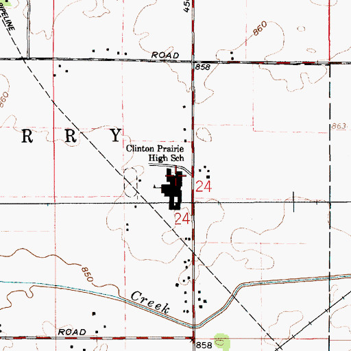Topographic Map of Clinton Prairie Junior-Senior High School, IN