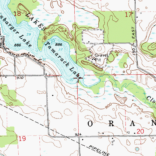Topographic Map of Clock Creek, IN