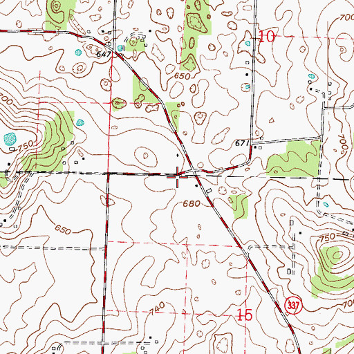 Topographic Map of Clover Valley, IN