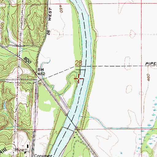 Topographic Map of Coal Creek, IN