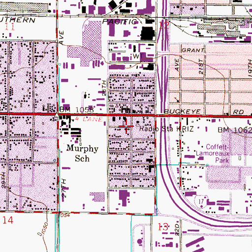 Topographic Map of KFLR-AM (Phoenix), AZ