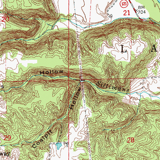 Topographic Map of Coalpit Hollow, IN