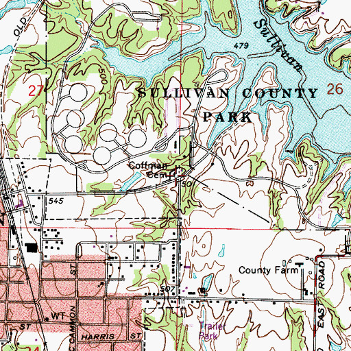 Topographic Map of Coffman Cemetery, IN