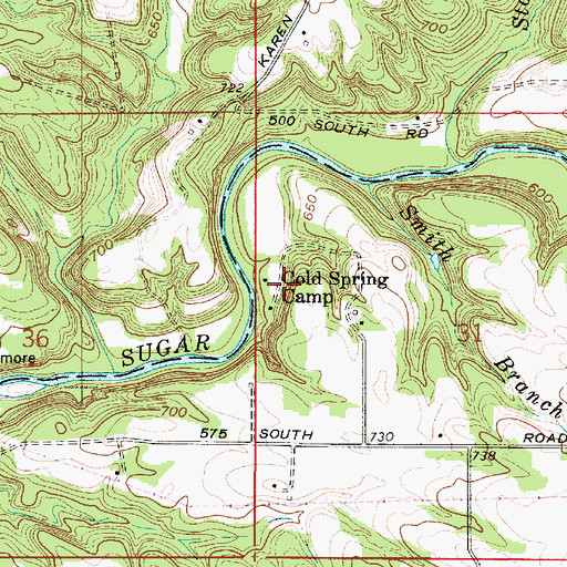 Topographic Map of Cold Spring Camp, IN