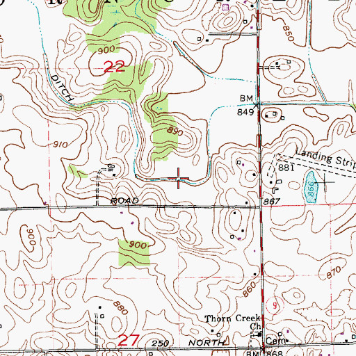 Topographic Map of Cole Ditch, IN