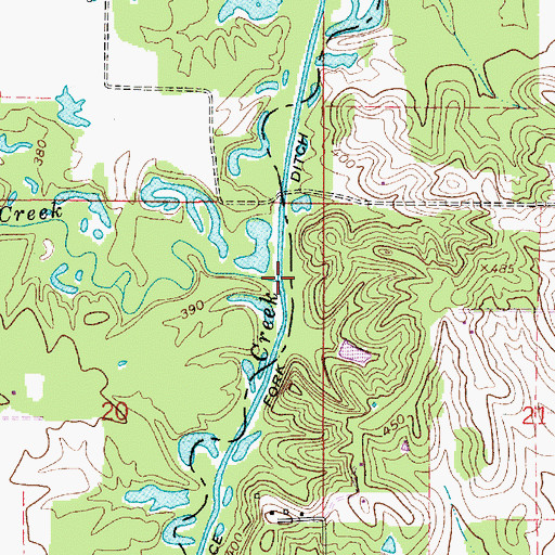 Topographic Map of Coles Creek, IN