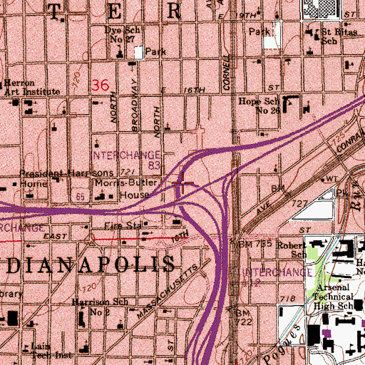 Topographic Map of Colgan School Number 10 (historical), IN