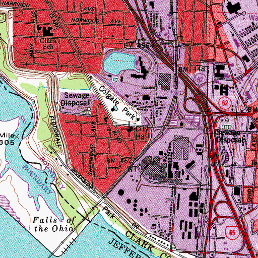 Topographic Map of Colgate School, IN