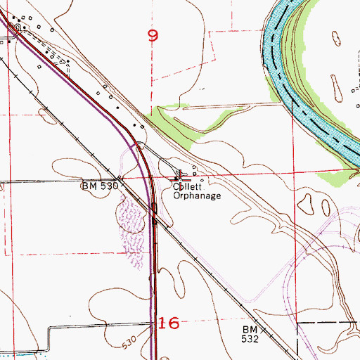 Topographic Map of Collett Orphanage, IN