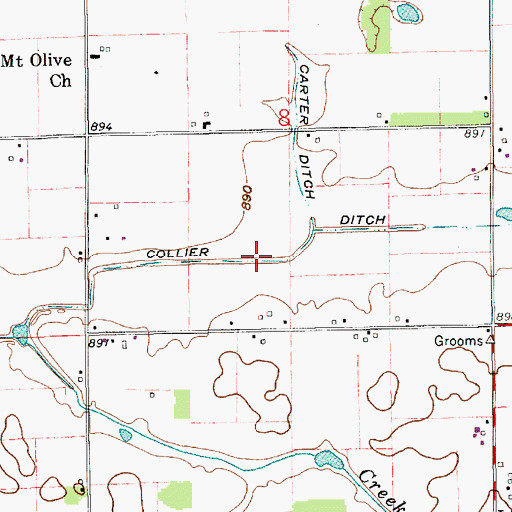 Topographic Map of Collier Ditch, IN