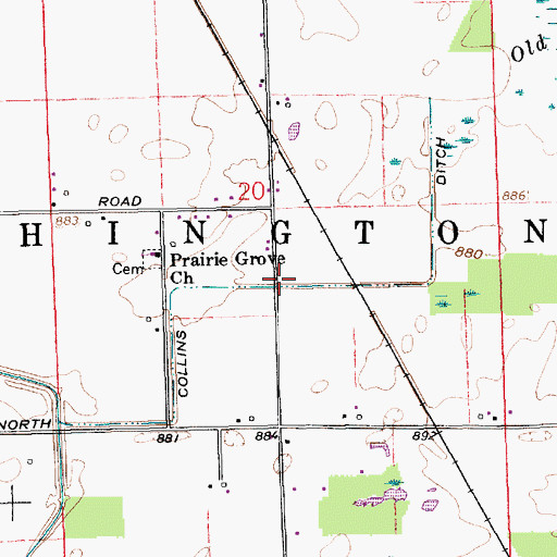Topographic Map of Collins Ditch, IN