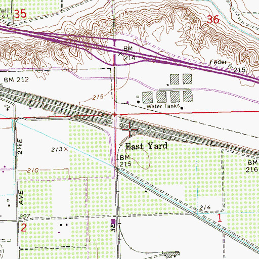 Topographic Map of East Yard, AZ