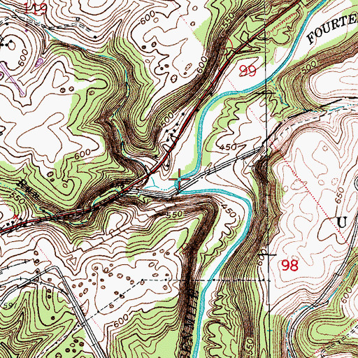 Topographic Map of Collins Run, IN