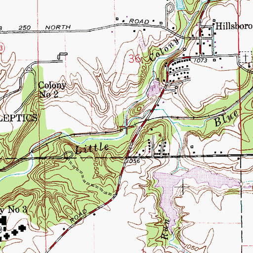 Topographic Map of Colony Creek, IN