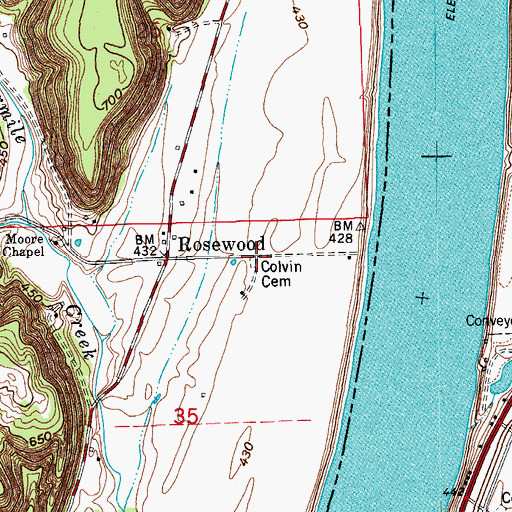 Topographic Map of Colvin Cemetery, IN