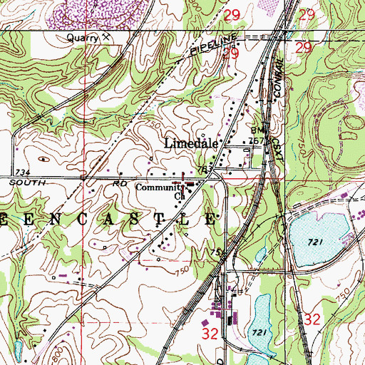 Topographic Map of Community Church, IN