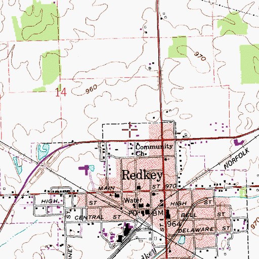 Topographic Map of Community Church, IN