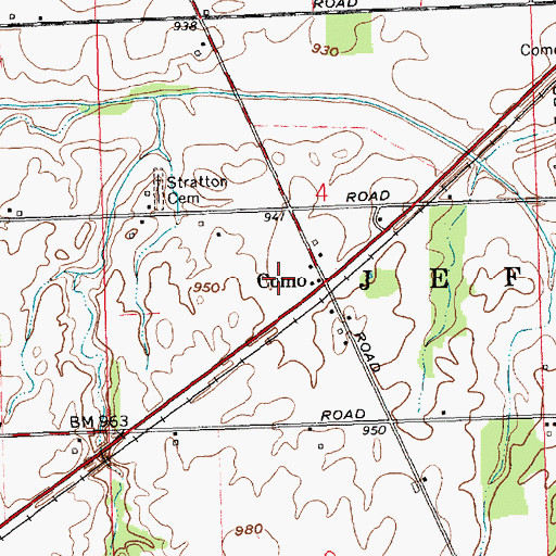 Topographic Map of Como, IN