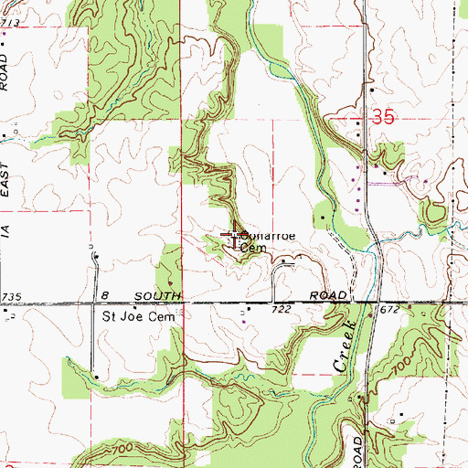 Topographic Map of Conarroe Cemetery, IN