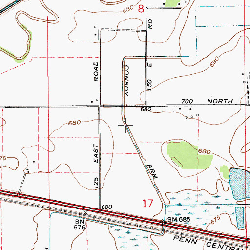 Topographic Map of Conboy Arm, IN