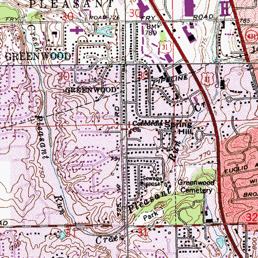 Topographic Map of Concordia Church, IN