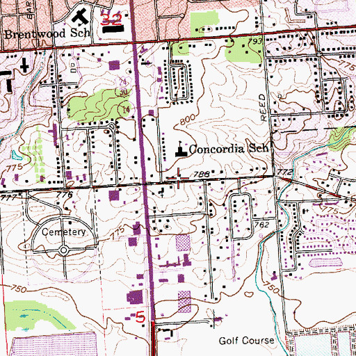 Topographic Map of Concordia Lutheran High School, IN