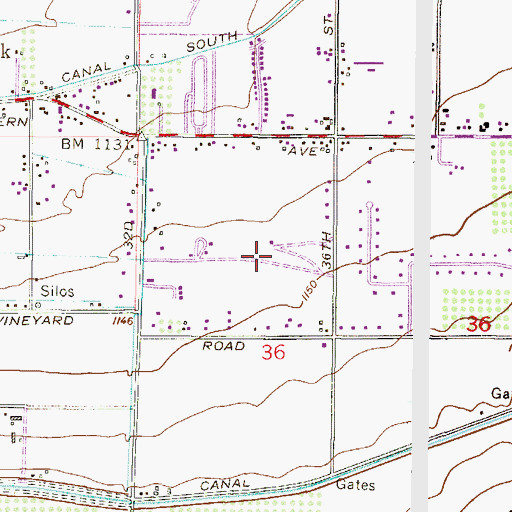 Topographic Map of KOY-AM (Phoenix), AZ