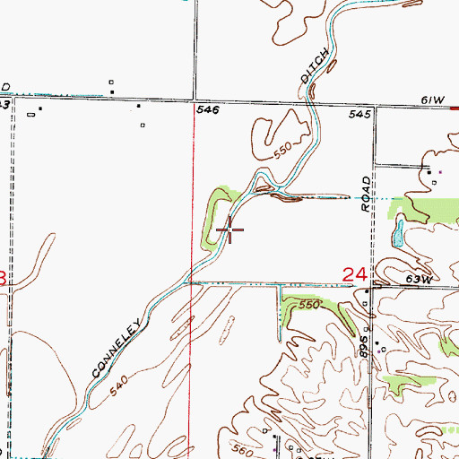 Topographic Map of Conneley Ditch, IN