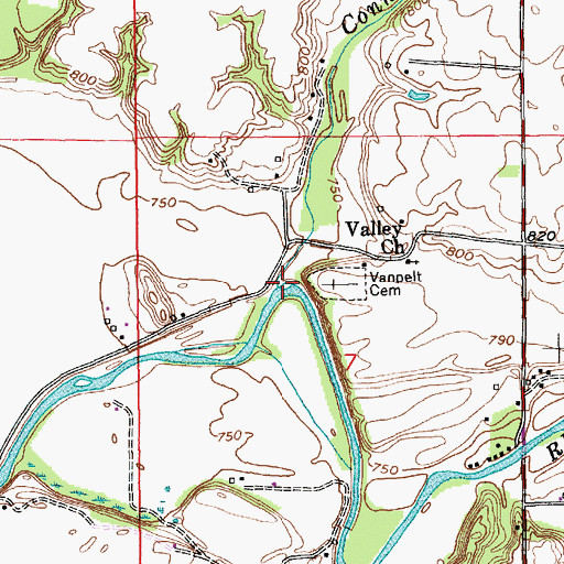 Topographic Map of Conns Creek, IN