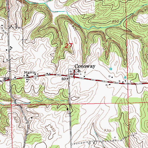 Topographic Map of Conoway Church, IN